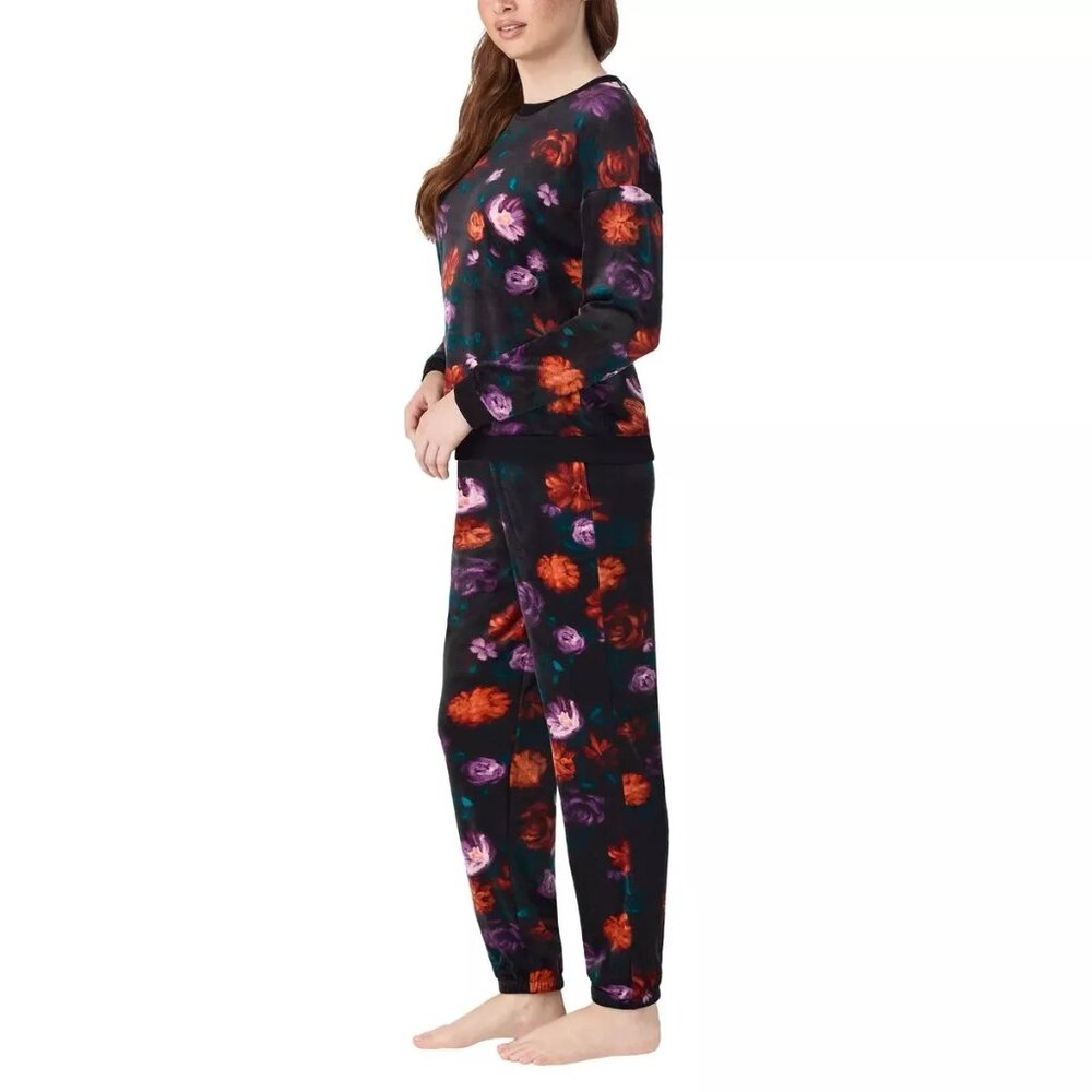 Room Service Jogger Set Women Medium Black Floral 2‑piece — Cozy & Stylish Sz M